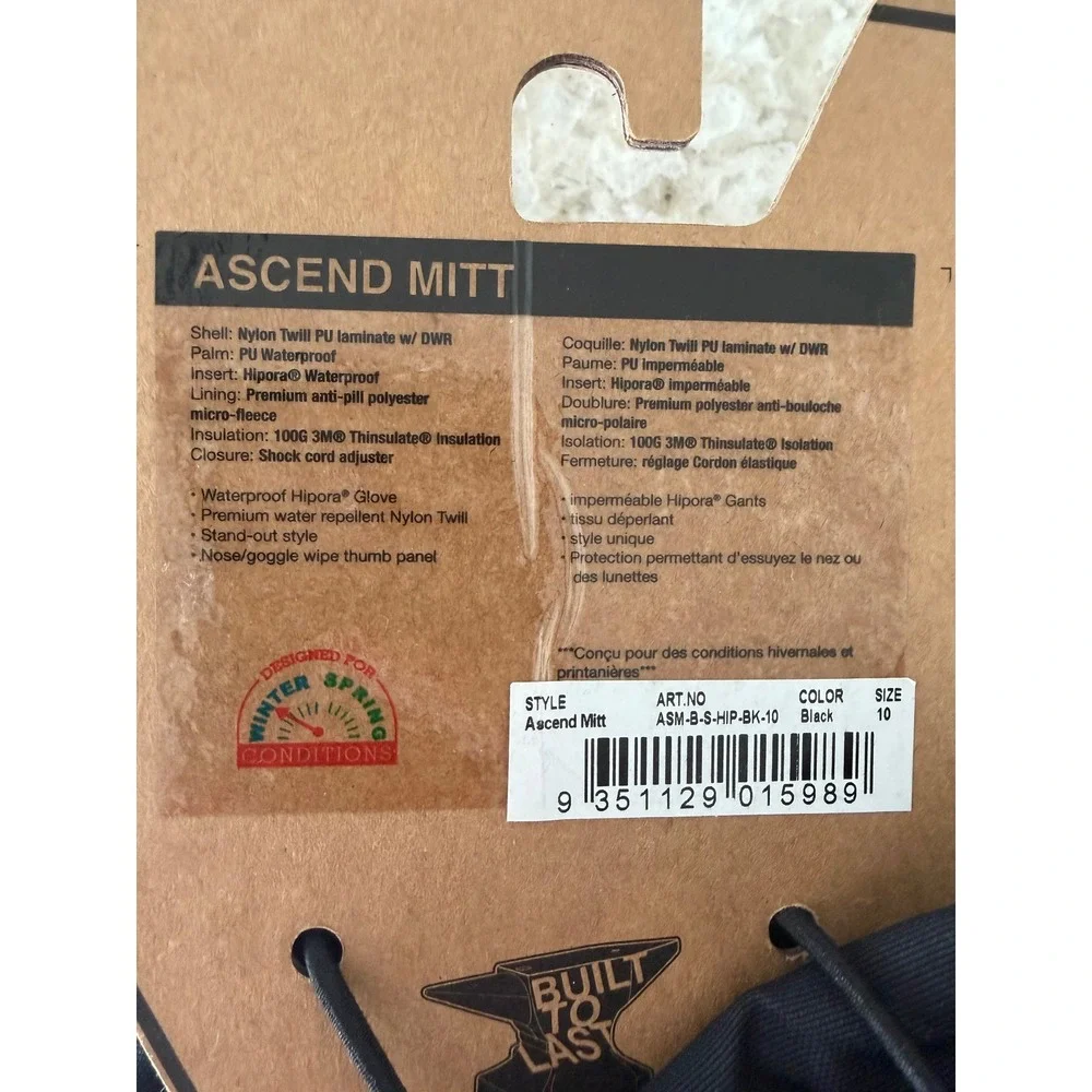 POW Ascend Mitt Kids Gloves Size 10‎ Waterproof Thinsulate NWT